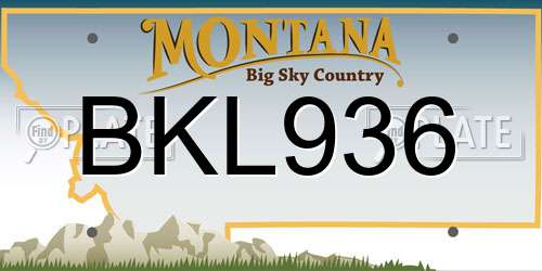 BKL936 Montana License Plate
