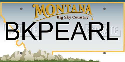 BKPEARL Montana License Plate