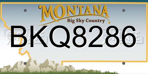 BKQ8286 Montana License Plate