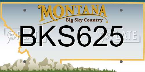 BKS625 Montana License Plate