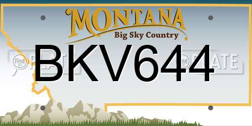 BKV644 Montana License Plate