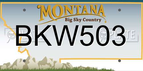 BKW503 Montana License Plate