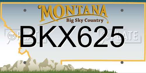 BKX625 Montana License Plate