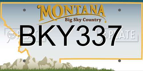 BKY337 Montana License Plate
