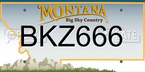 BKZ666 Montana License Plate