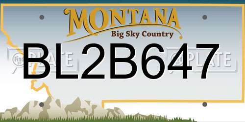 BL2B647 Montana License Plate
