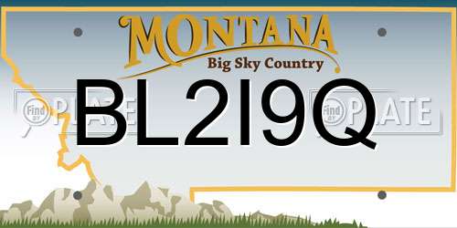 BL2I9Q Montana License Plate