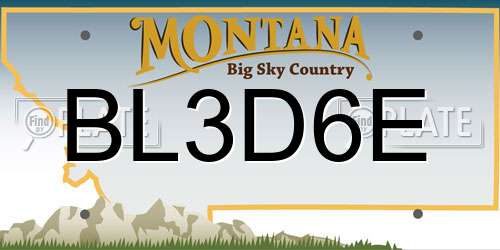 BL3D6E Montana License Plate