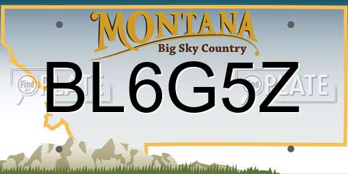 BL6G5Z Montana License Plate