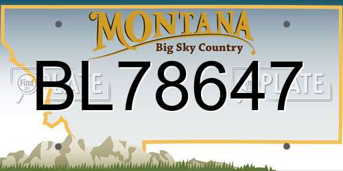 BL78647 Montana License Plate