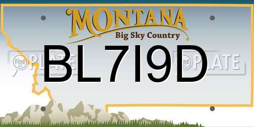 BL7I9D Montana License Plate