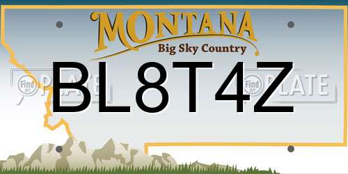 BL8T4Z Montana License Plate
