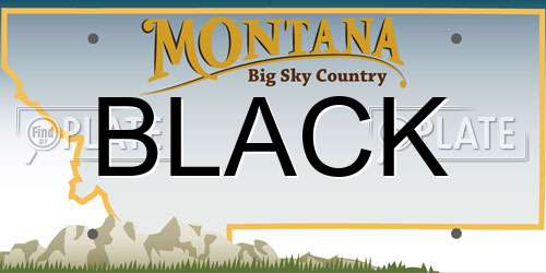 BLACK Montana License Plate