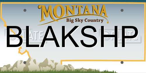 BLAKSHP Montana License Plate