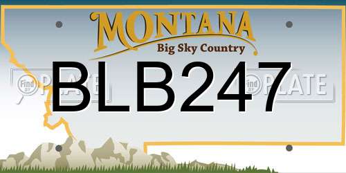 BLB247 Montana License Plate