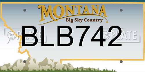 BLB742 Montana License Plate