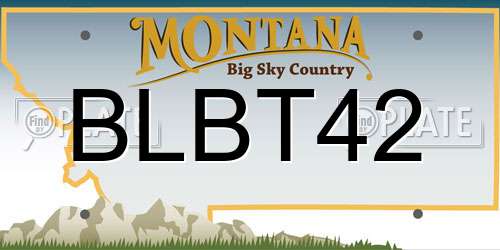 BLBT42 Montana License Plate