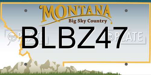 BLBZ47 Montana License Plate