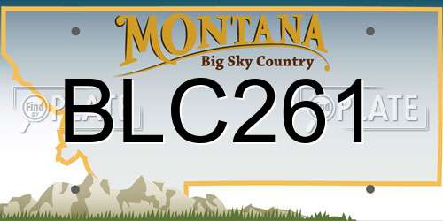 BLC261 Montana License Plate