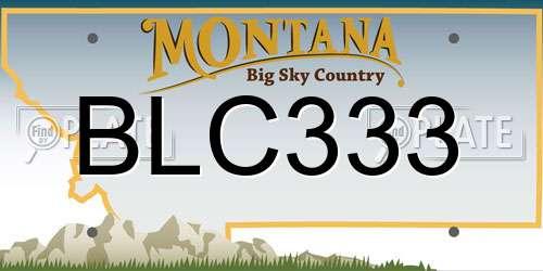 BLC333 Montana License Plate