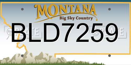 BLD7259 Montana License Plate