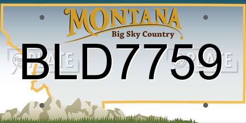 BLD7759 Montana License Plate