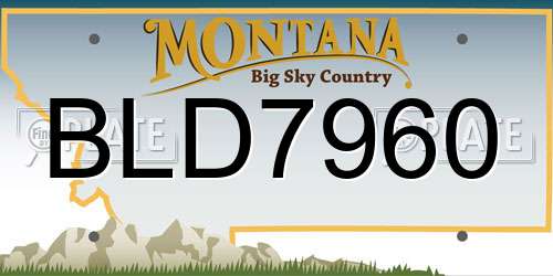 BLD7960 Montana License Plate
