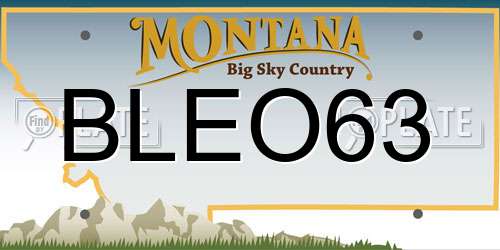 BLEO63 Montana License Plate