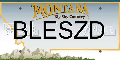 BLESZD Montana License Plate