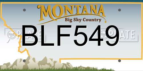 BLF549 Montana License Plate