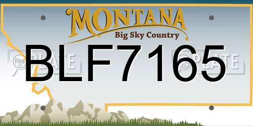 BLF7165 Montana License Plate