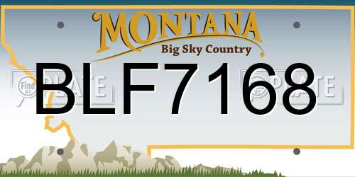 BLF7168 Montana License Plate
