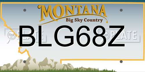 BLG68Z Montana License Plate