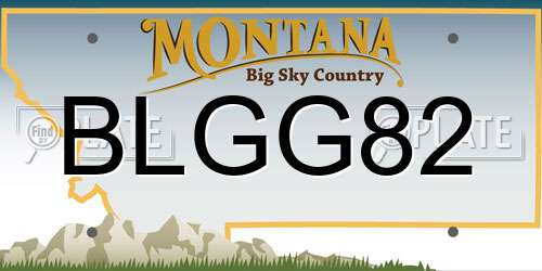 BLGG82 Montana License Plate