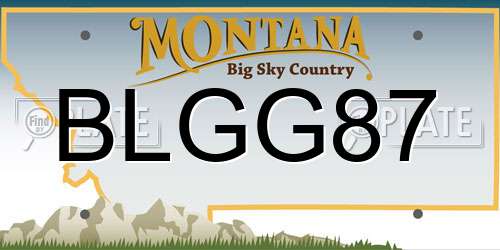 BLGG87 Montana License Plate