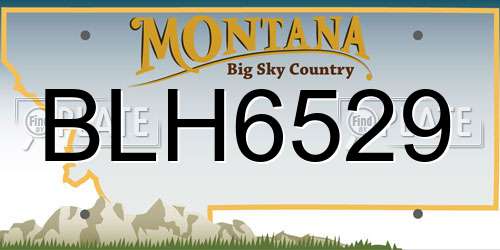 BLH6529 Montana License Plate