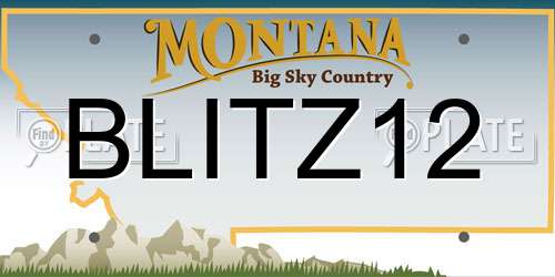 BLITZ12 Montana License Plate