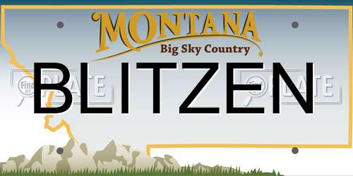 BLITZEN Montana License Plate