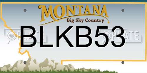 BLKB53 Montana License Plate