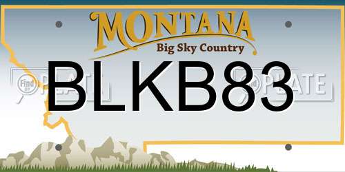 BLKB83 Montana License Plate