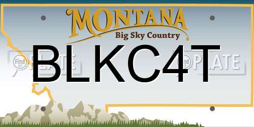 BLKC4T Montana License Plate
