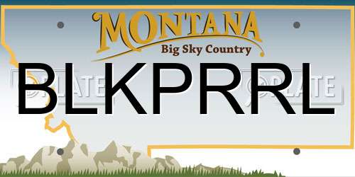BLKPRRL Montana License Plate