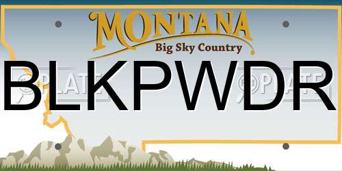 BLKPWDR Montana License Plate