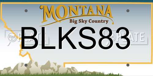 BLKS83 Montana License Plate