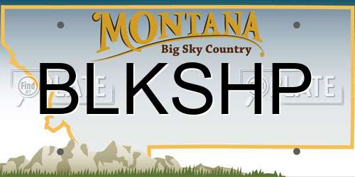 BLKSHP Montana License Plate