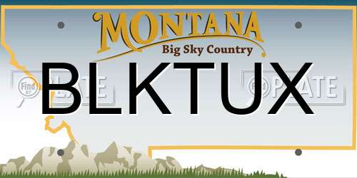 BLKTUX Montana License Plate