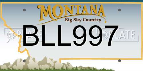 BLL997 Montana License Plate