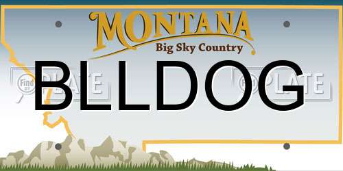 BLLDOG Montana License Plate