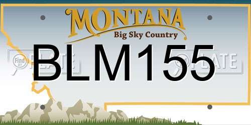 BLM155 Montana License Plate