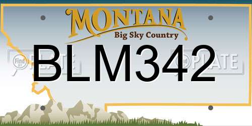 BLM342 Montana License Plate